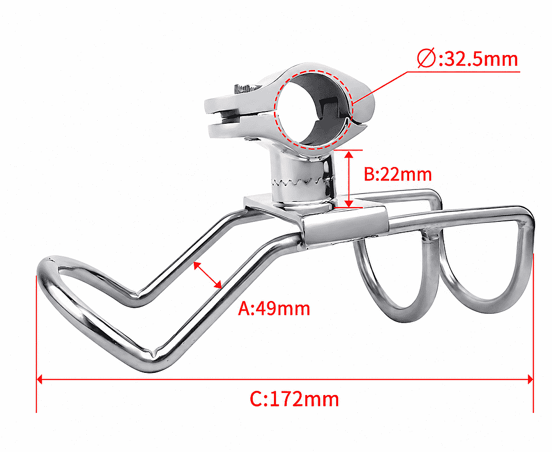 HOKKAIDIO STRIKE 32.5 Mm Çap,Tekne Olta Tutucu,304 Paslanmaz Çelik,Krom - 1