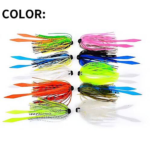 HOKKAIDO STRIKE 10 Adet,Farklı Renklerde,Glow,Simli,2.25 Gram,Tai Rubber,Fly,Jig Head Etek, - 3
