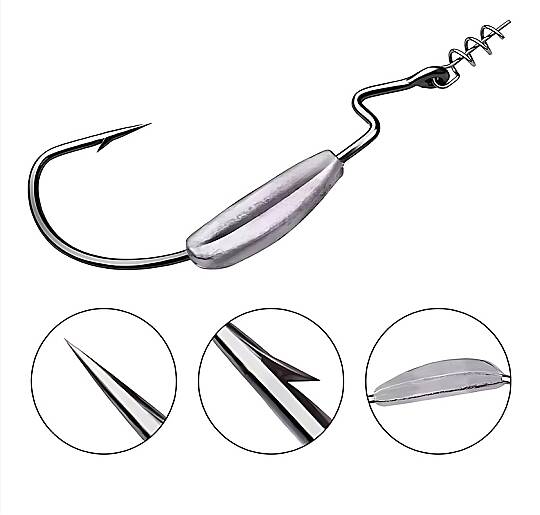 HOKKAIDO STRIKE 5 Adet,Kurşun Ağırlıklı,Offset,Silikon Yem İğneleri - 2