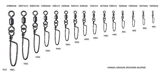 HOKKAIDO STRIKE Nikel Kaplamalı,Klipsli Fırdöndüler,(Rolling Swivel Coastlock Snap) - 5