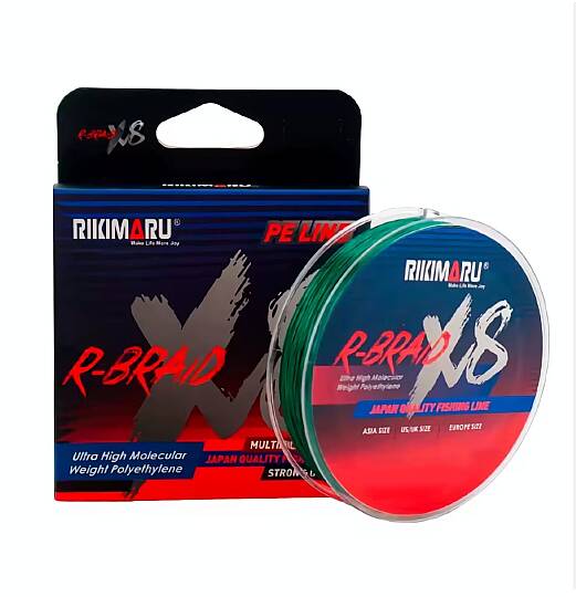 RIKIMARU R-BRAID Yeşil,X8-8 Katlı,100 Metre,İp,Örgü,İpek Misinalar - 2
